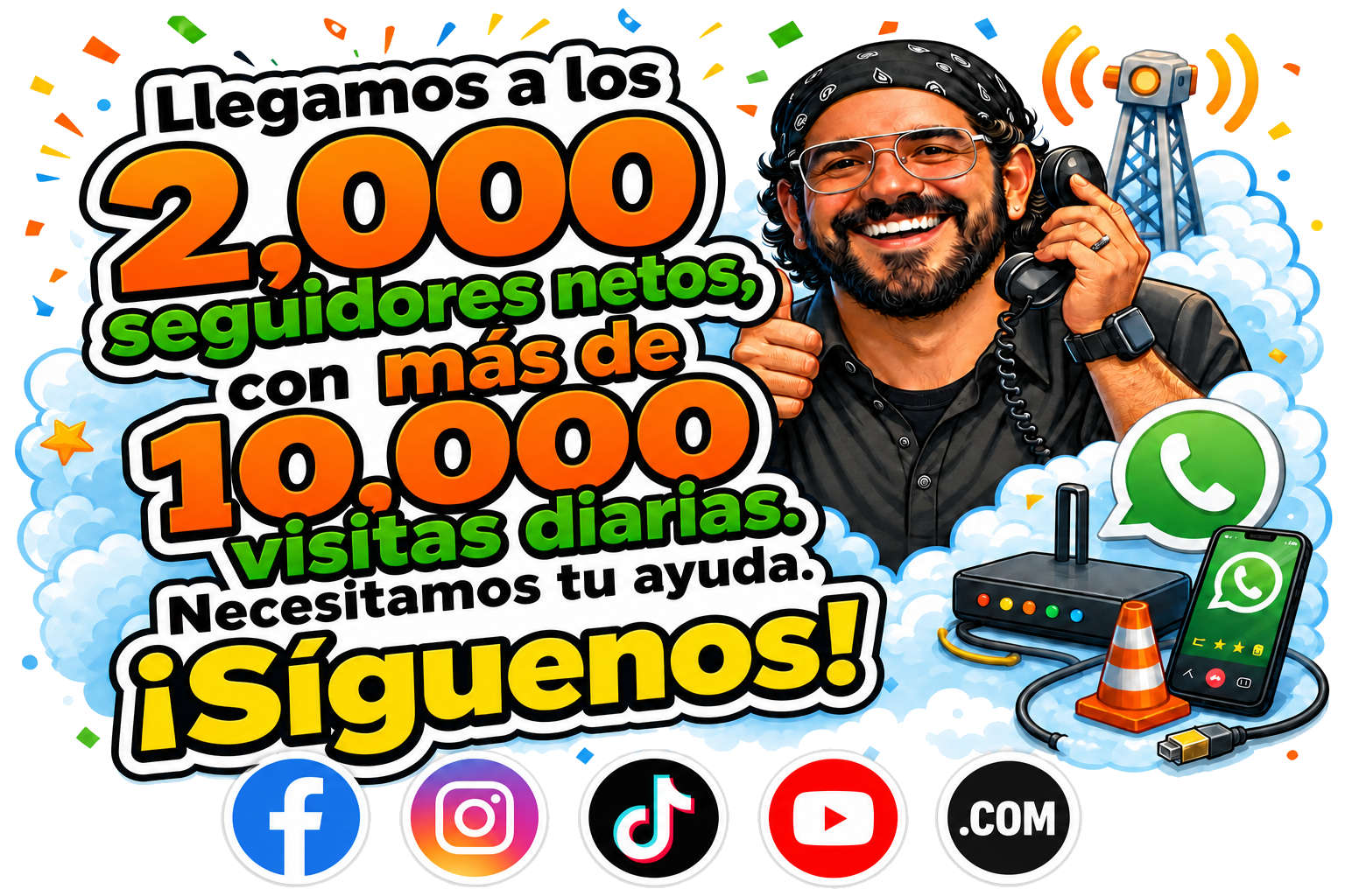 Llegamos a los 2,000 seguidores netos, con más de 10,000 visitas diarias. ¡Síguenos!